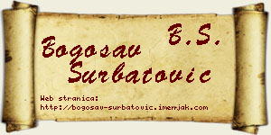 Bogosav Šurbatović vizit kartica